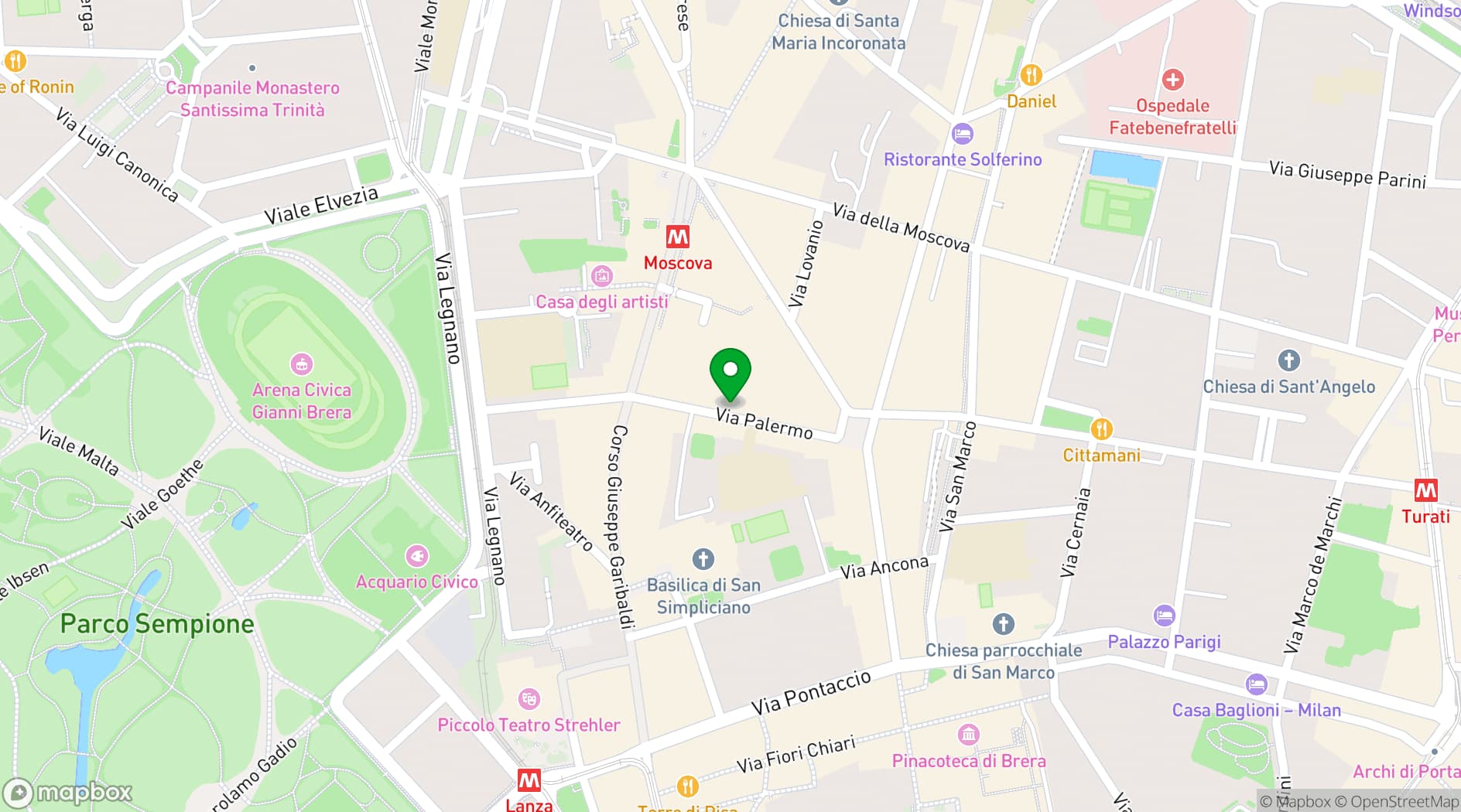 Map showing La Pelota