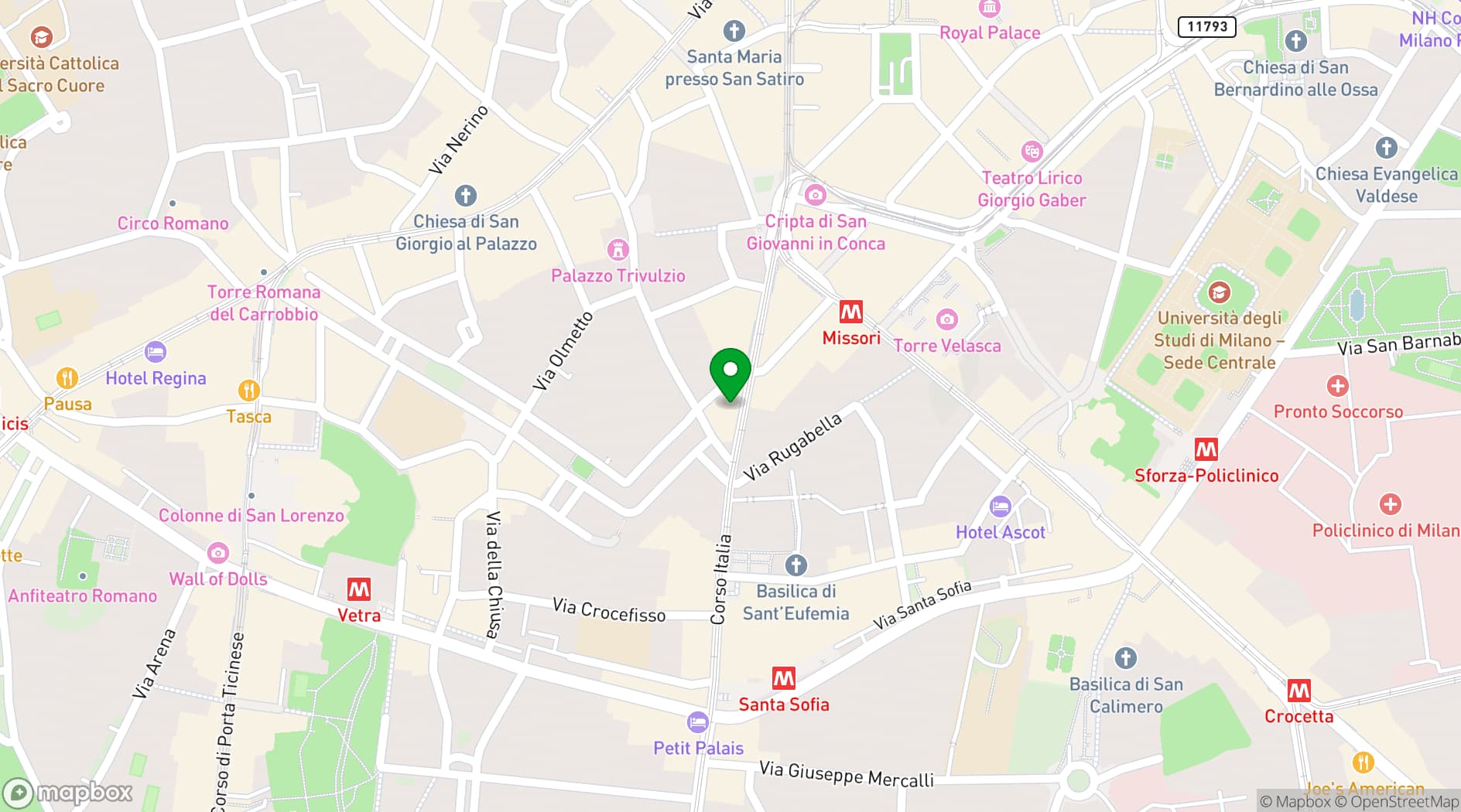 Map showing Radisson Collection Palazzo Touring Club