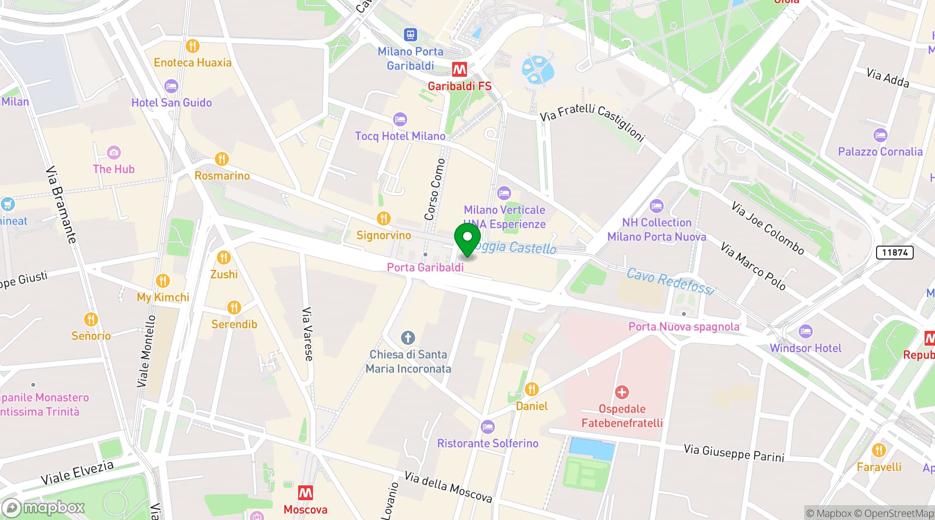 Map showing Eataly Milano Smeraldo