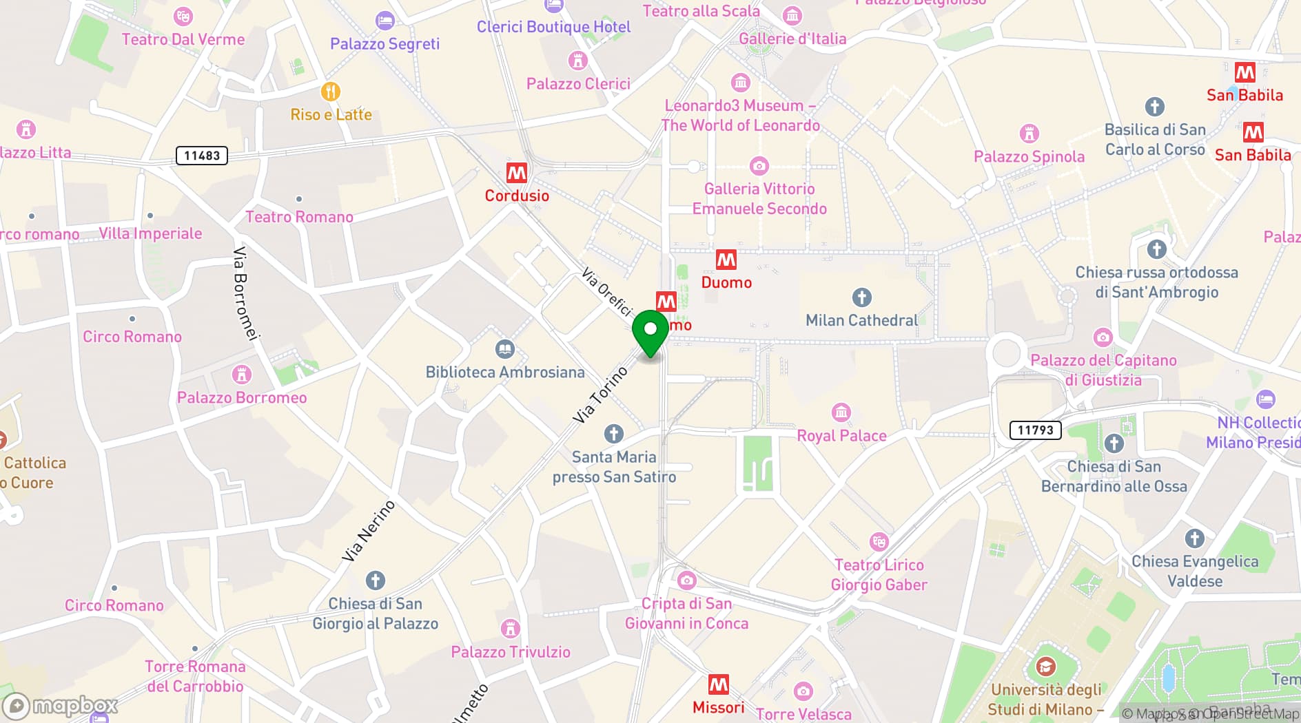 Map showing OD Sweet Hotel