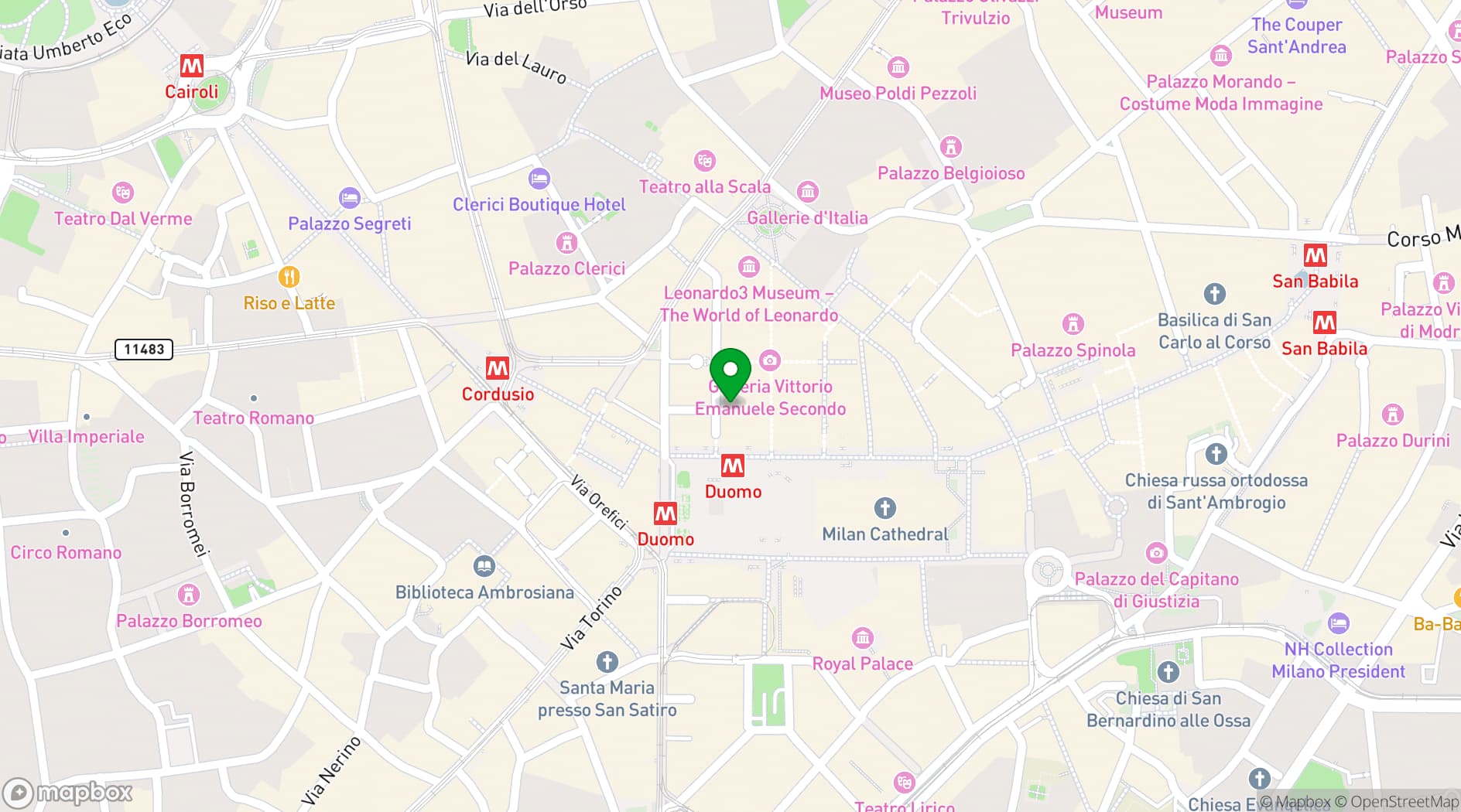 Map showing Room Mate Giulia