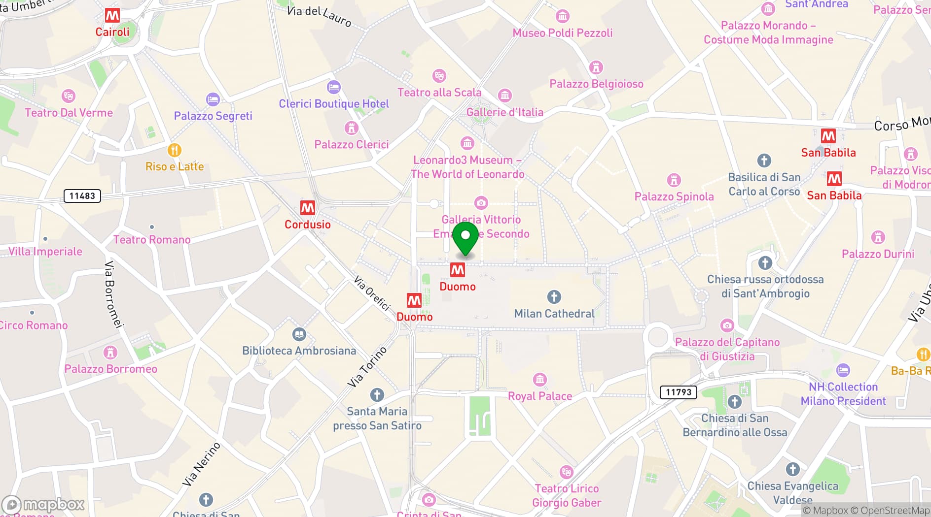 Map showing Terrazza del Don
