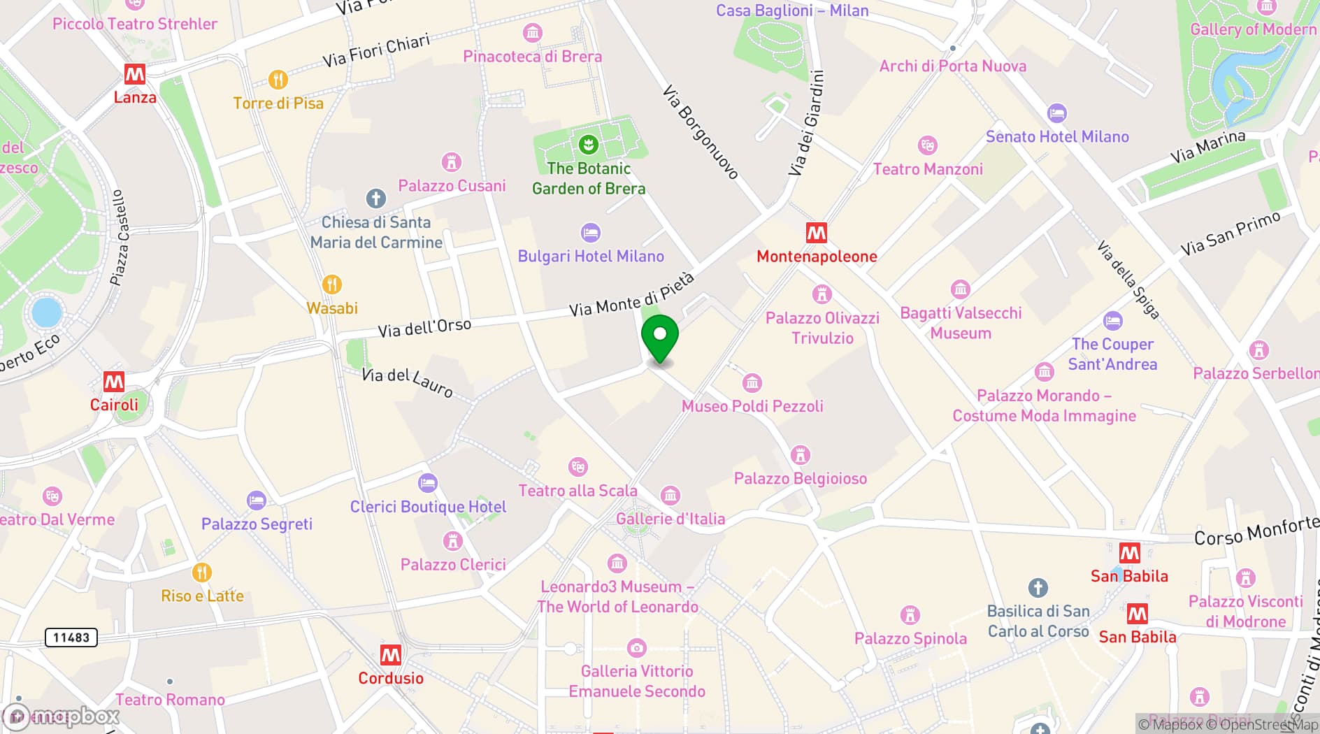 Map showing Milan Royal Suites & Apartments