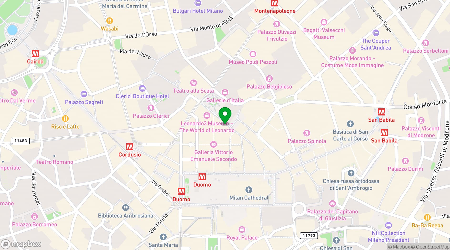 Map showing Ristorante Papà Francesco