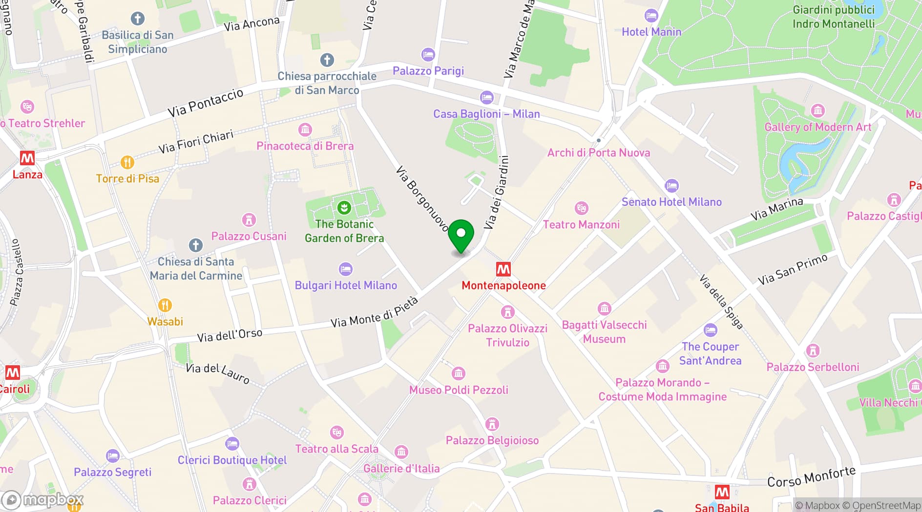 Map showing Borgonuovo Uno