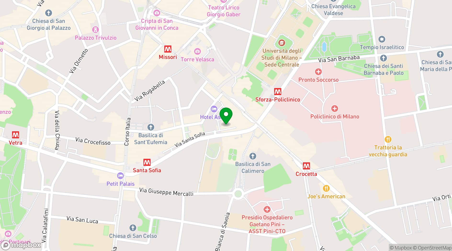 Map showing Uptown Palace