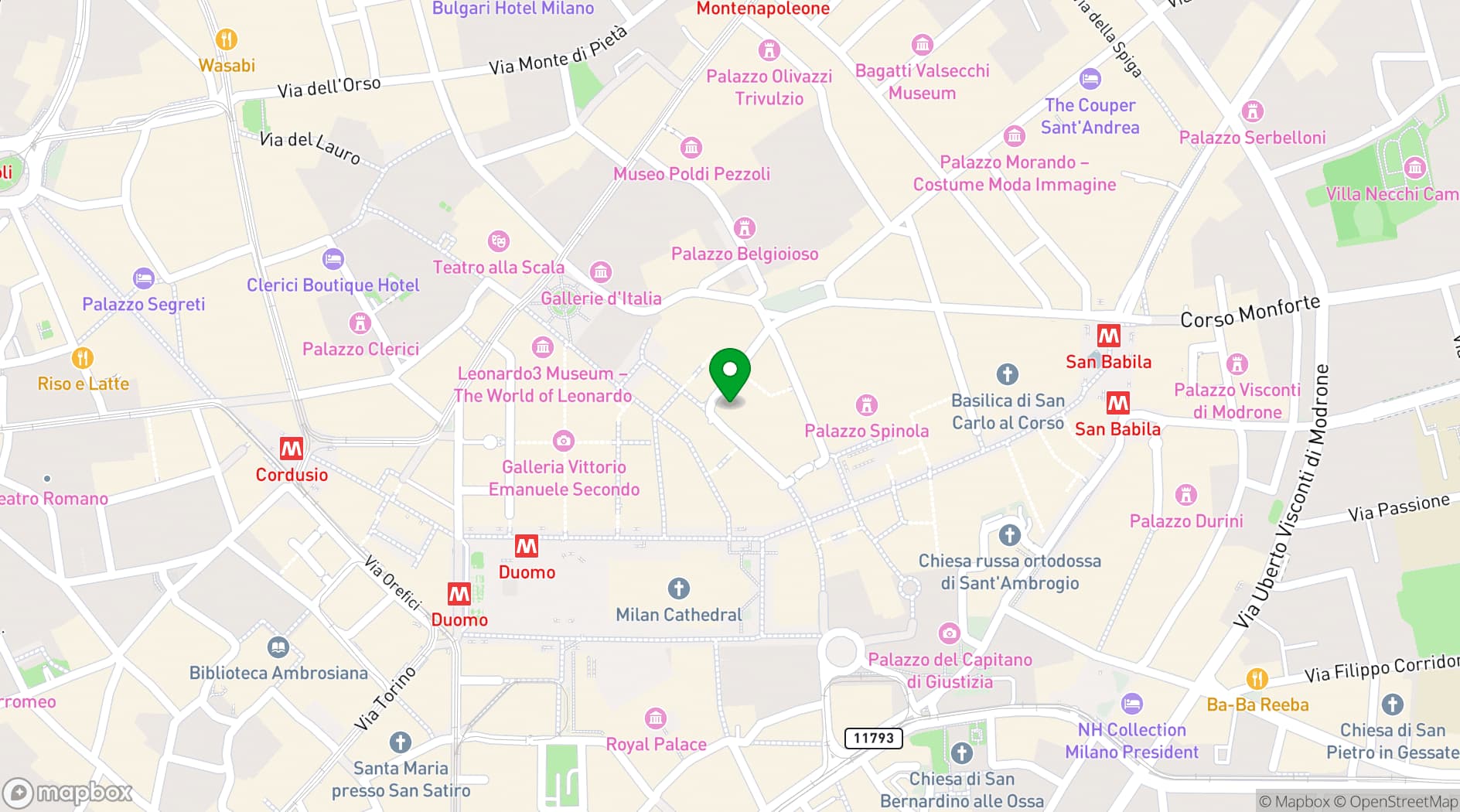 Map showing Sina De La Ville