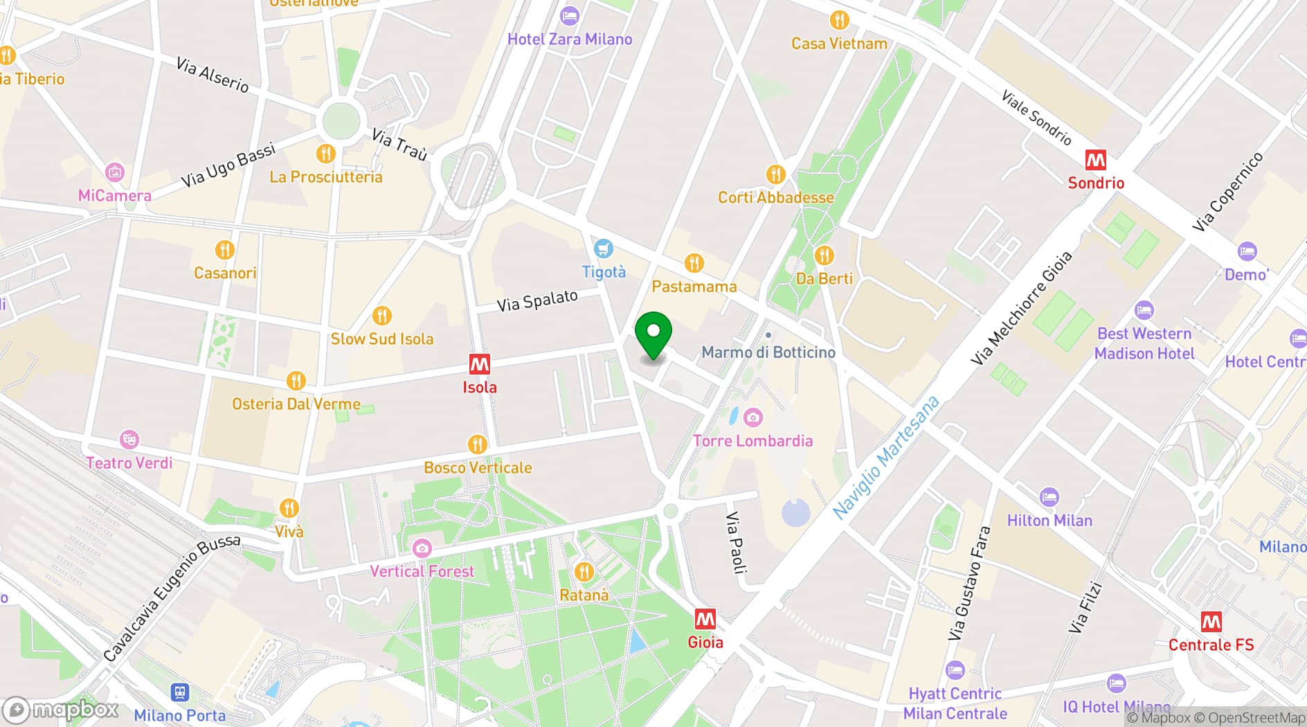 Map showing Copernico Isola for S32