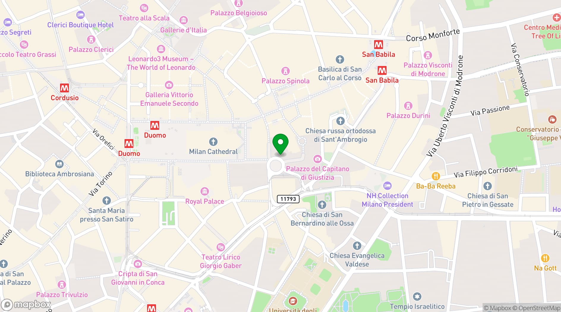 Map showing Rosa Grand Milano