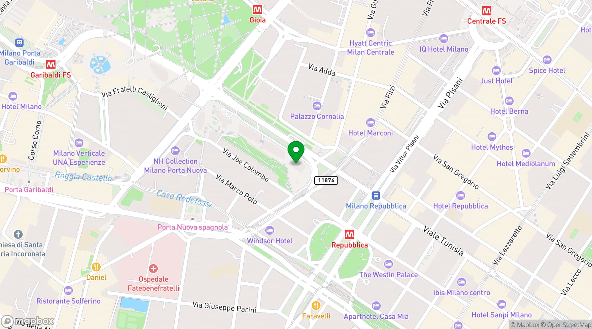 Map showing Big Spaces