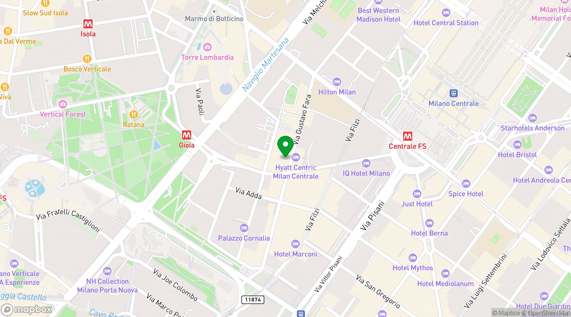 Map showing Osteria Fara