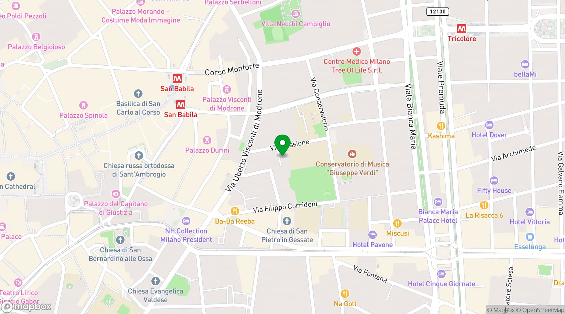 Map showing ON House Milano