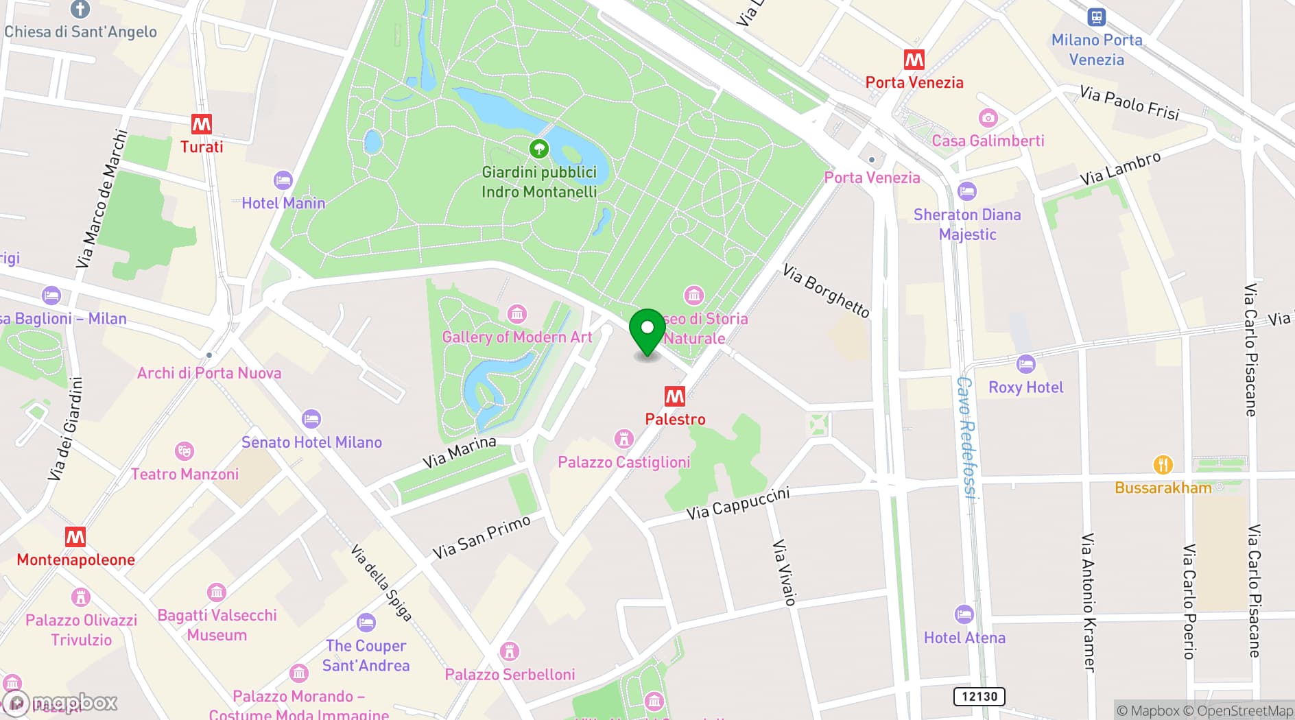 Map showing Casa Cipriani Milano