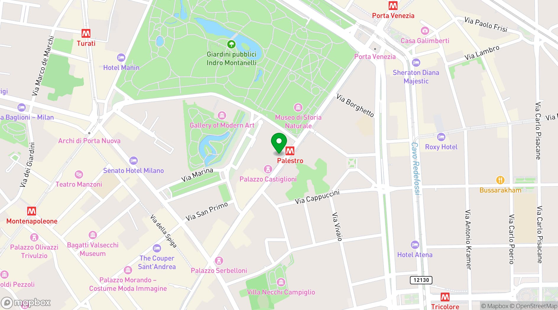 Map showing Sale palazzo Bovara
