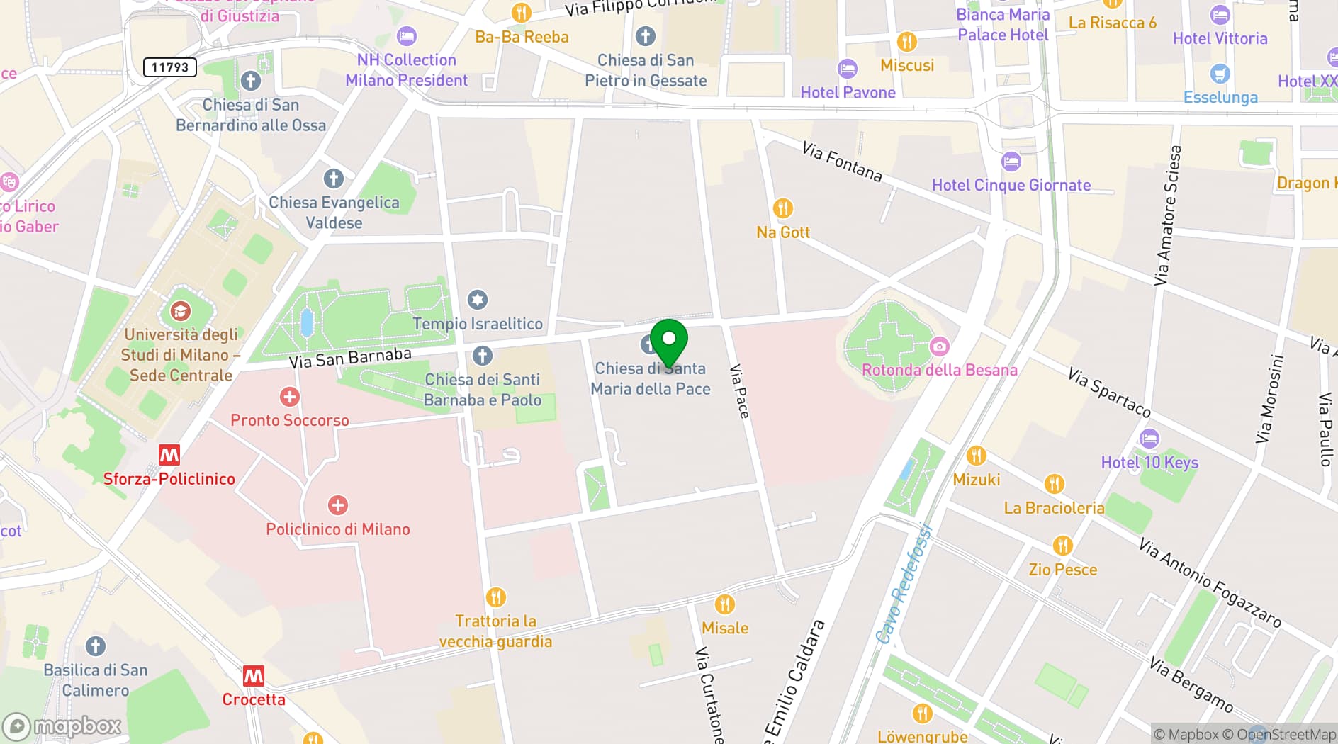 Map showing I Chiostri di San Barnaba