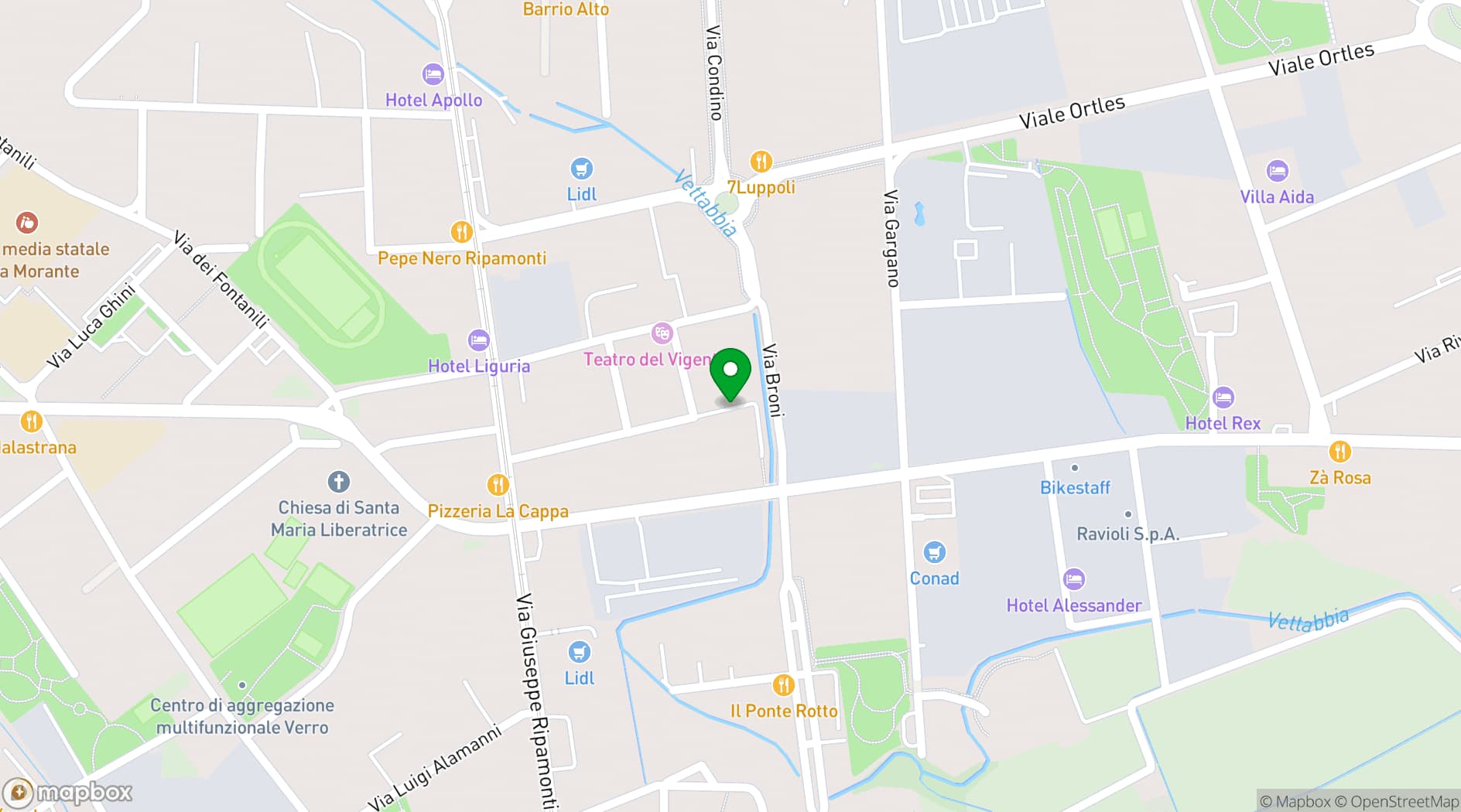 Map showing Spazio REV
