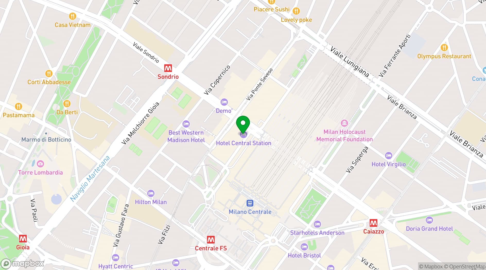Map showing Hotel Monopole