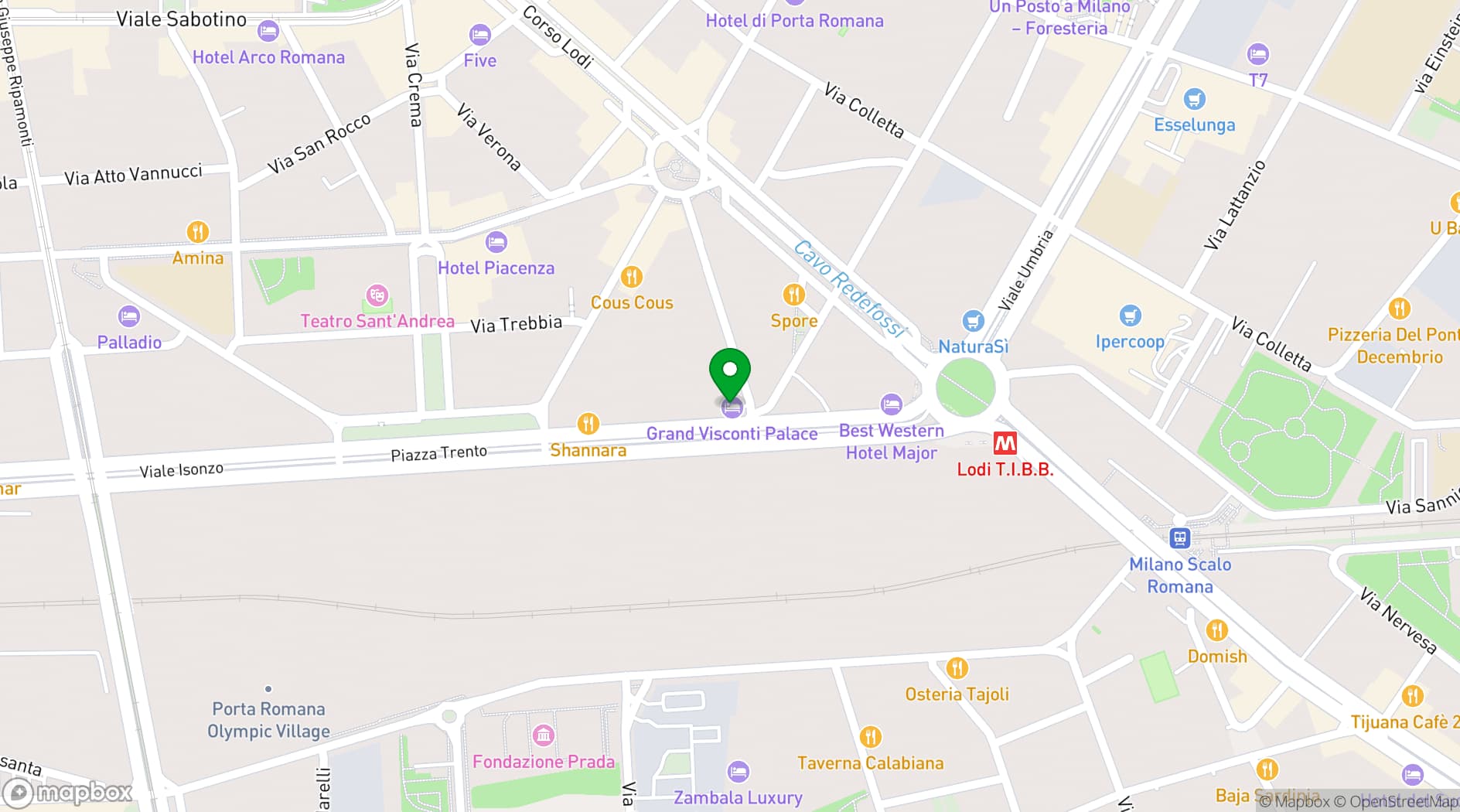 Map showing Grand Visconti Palace