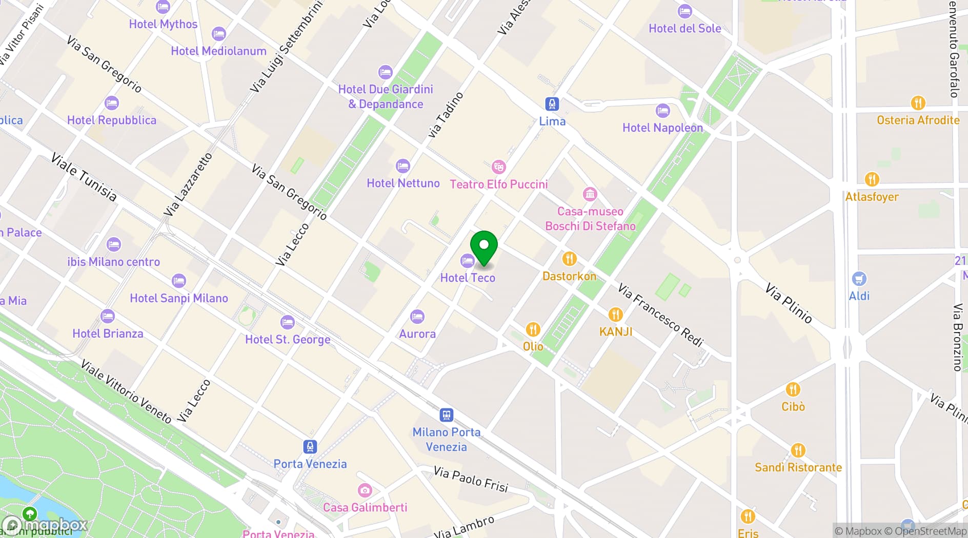 Map showing Starhotels Ritz