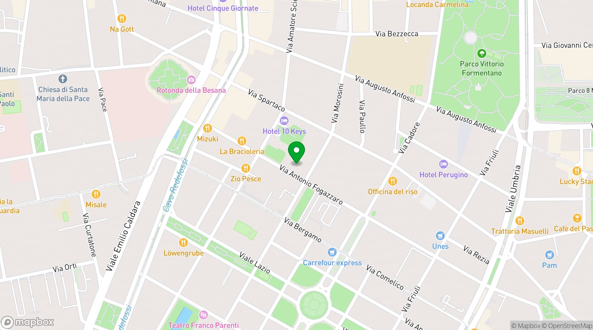 Map showing Accademia Costume & Moda