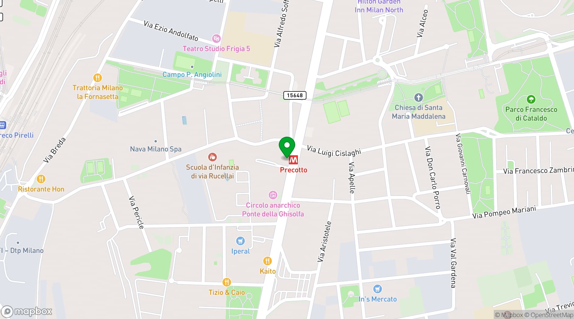 Map showing Location a Milano