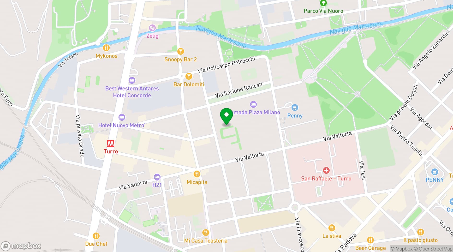Map showing AREA Events