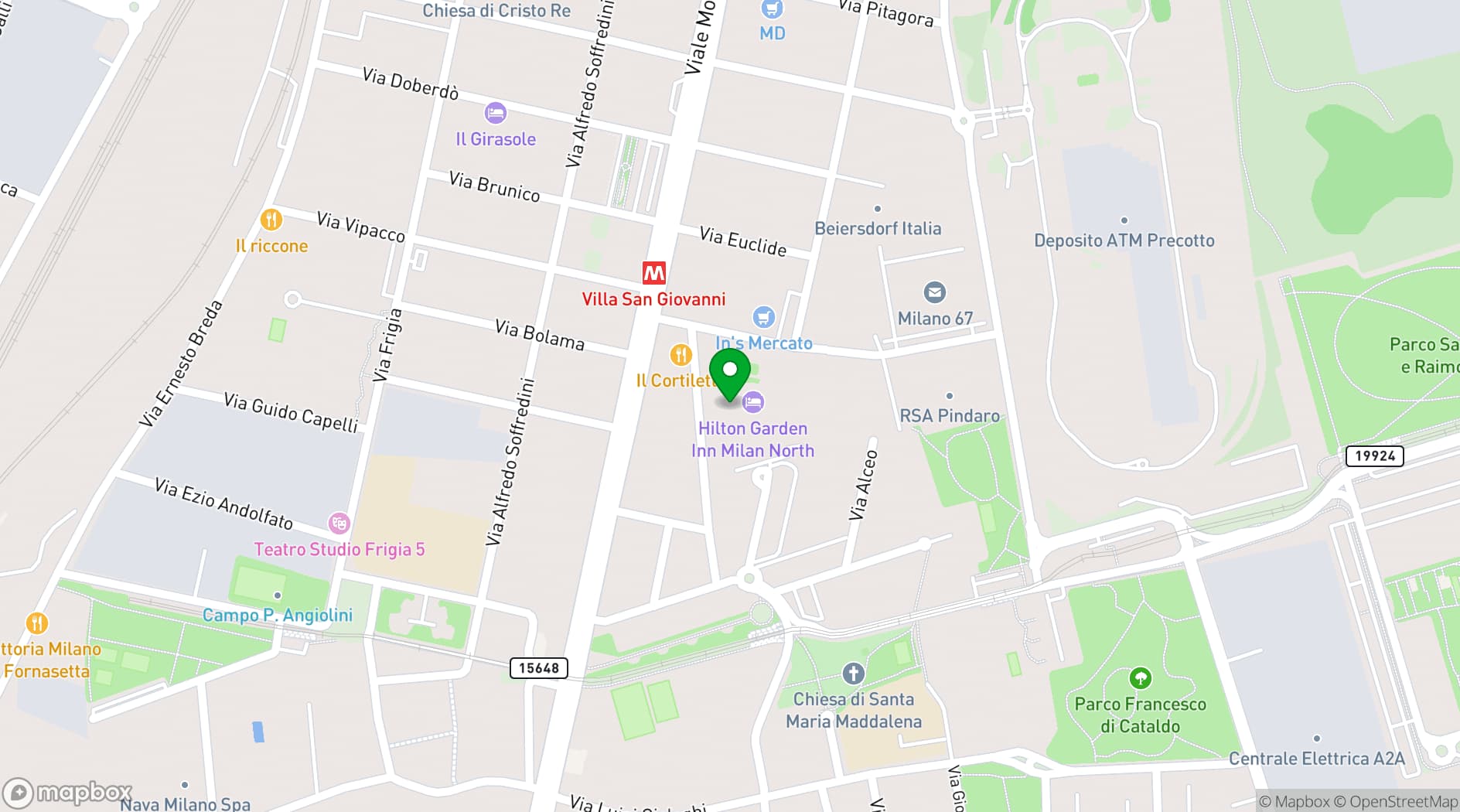 Map showing Garden House Milano