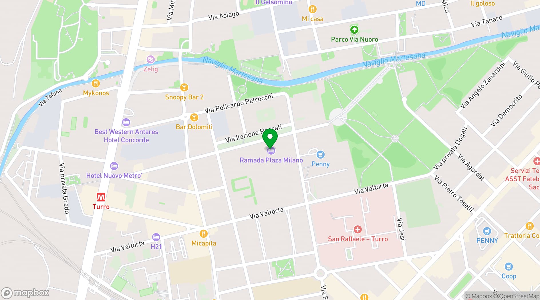 Map showing  Ramada Plaza by Wyndham Milano