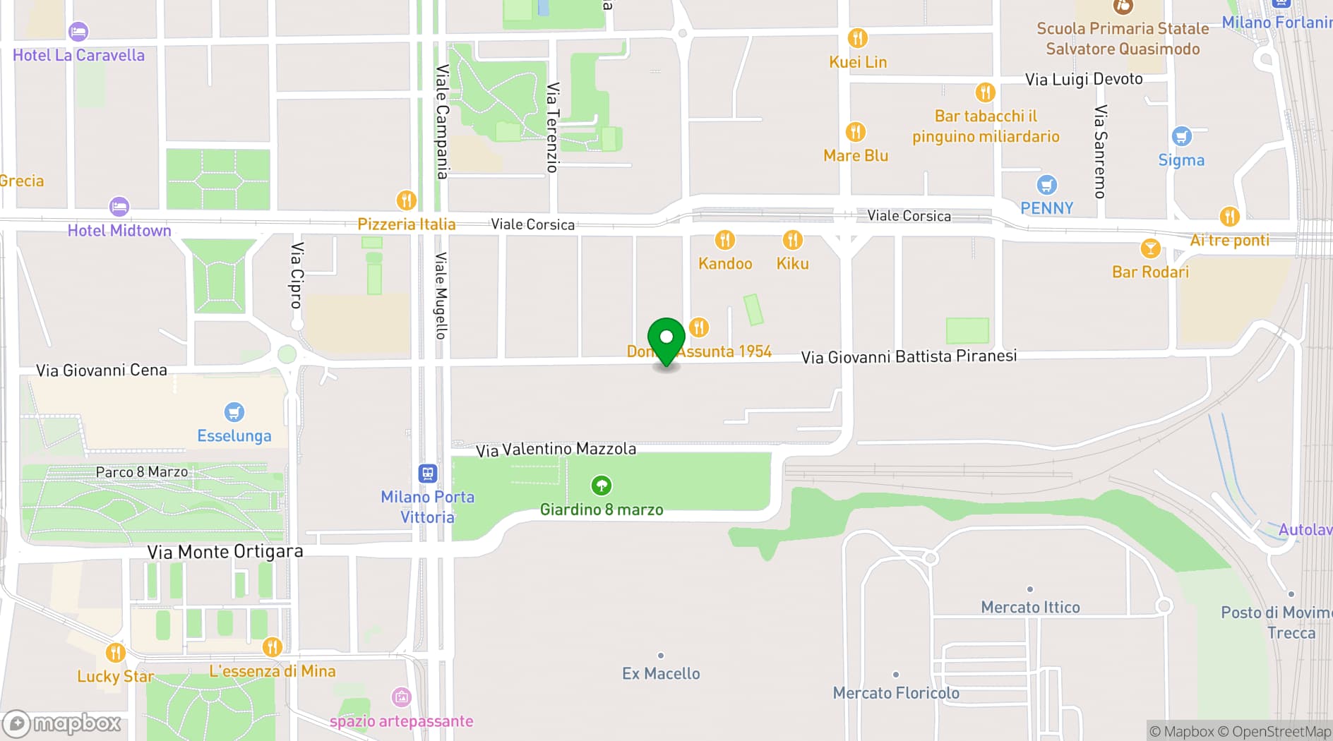 Map showing Palazzo del Ghiaccio