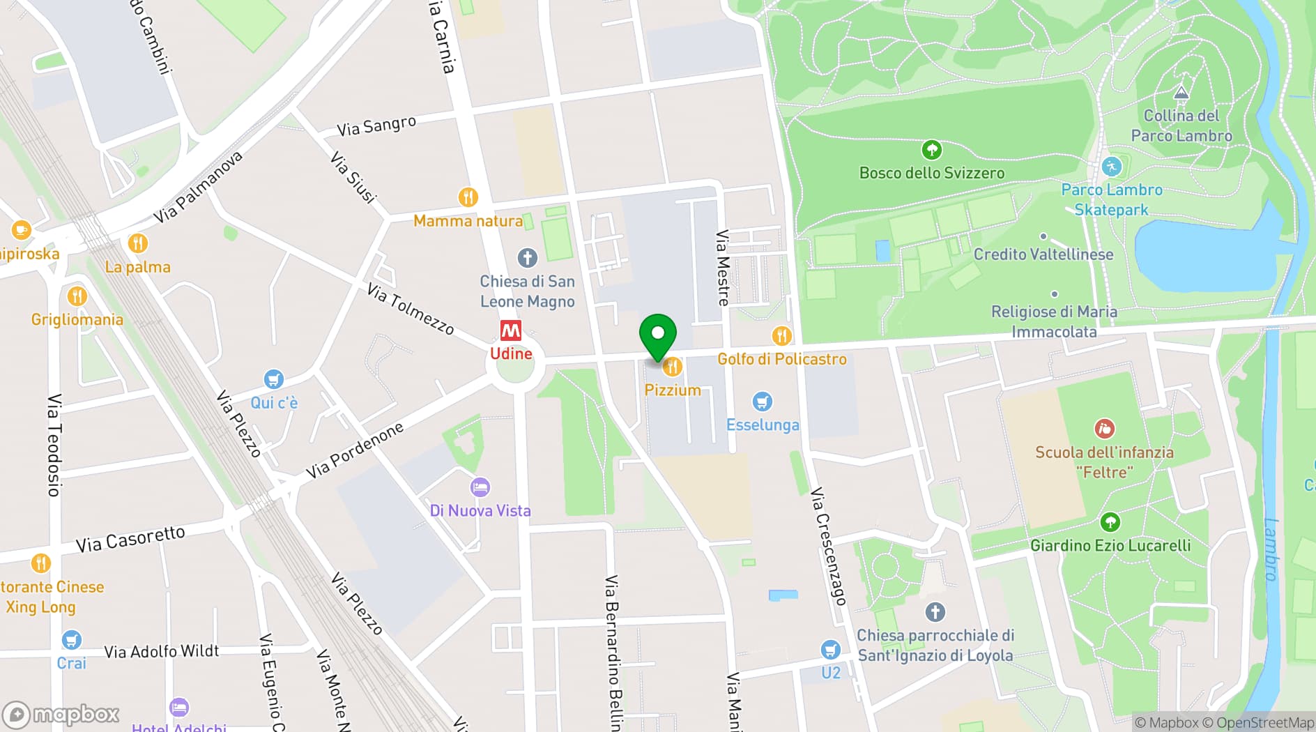 Map showing Victoria's Club Milano