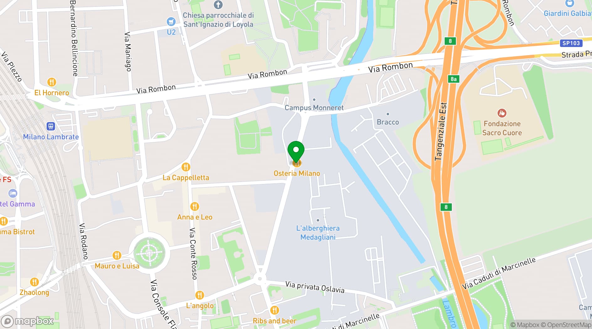 Map showing Grand Milan Lambrate