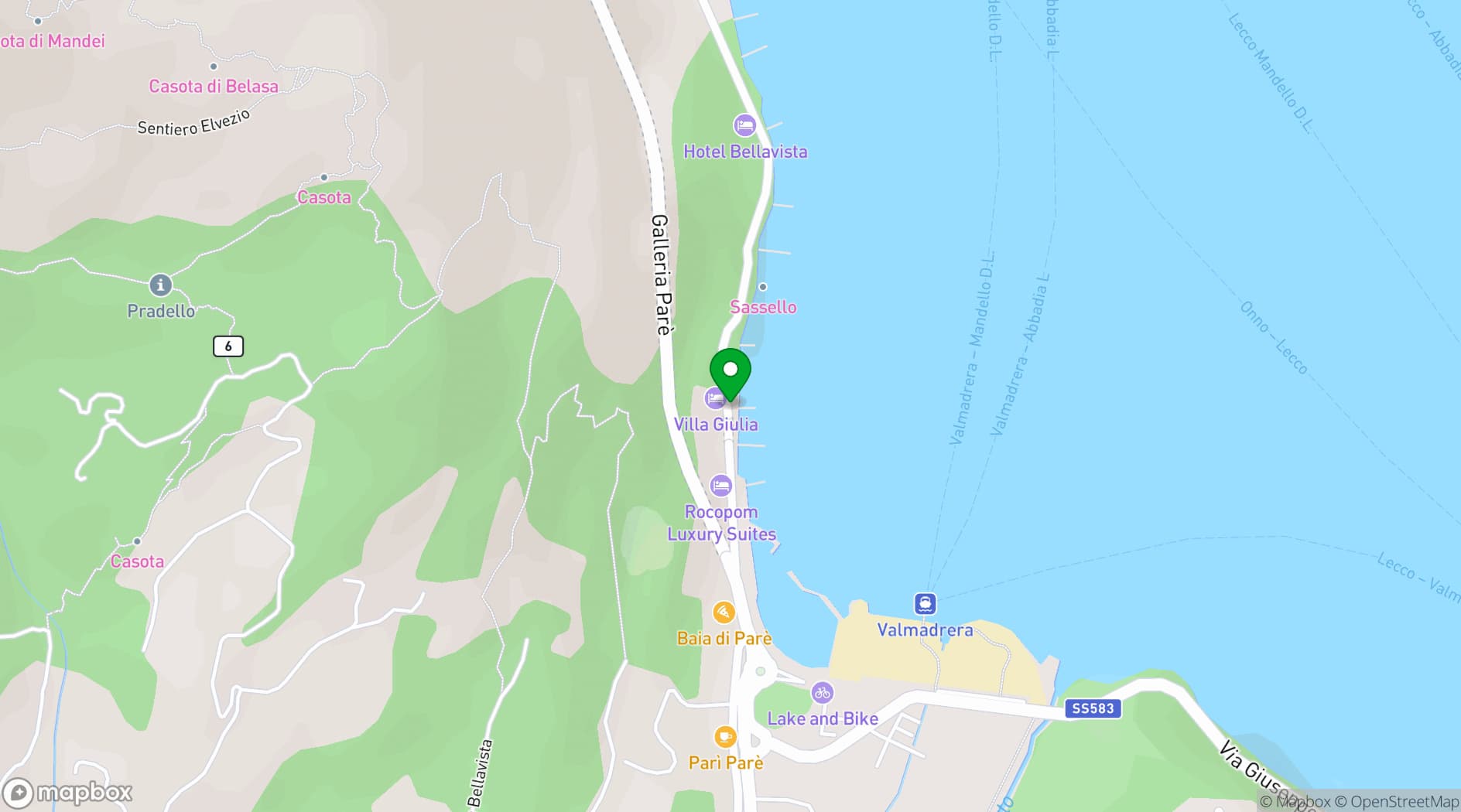 Map showing Villa Giulia Ristorante Al Terrazzo