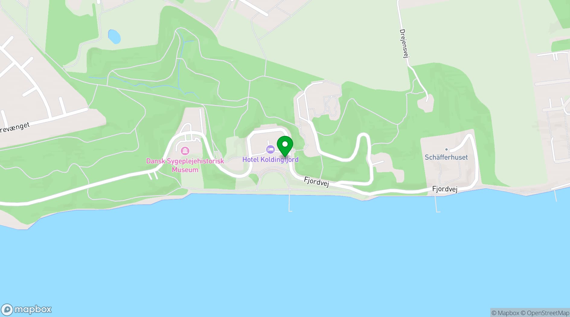 Map showing Hotel Koldingfjord