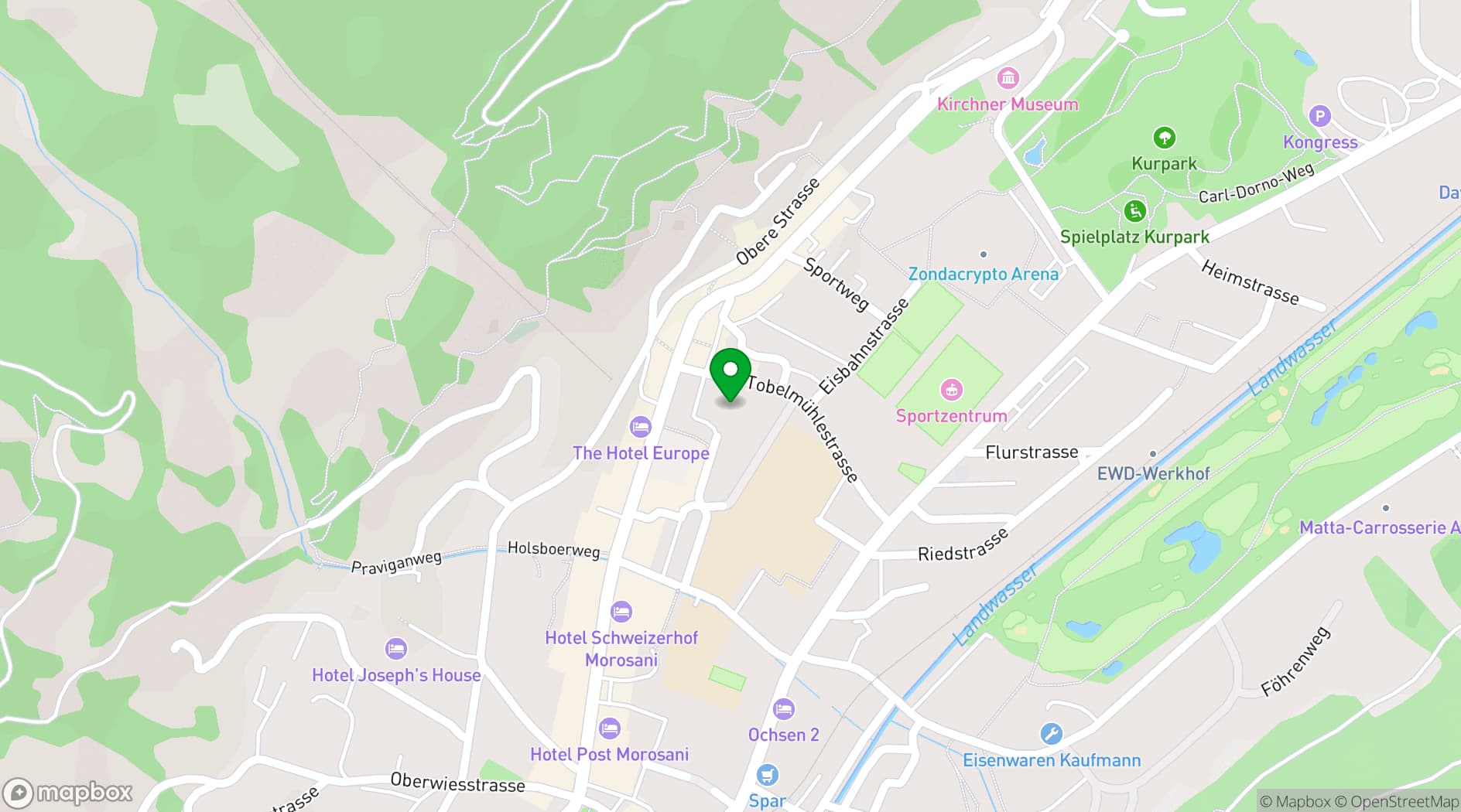 Map showing Hard Rock Hotel Davos