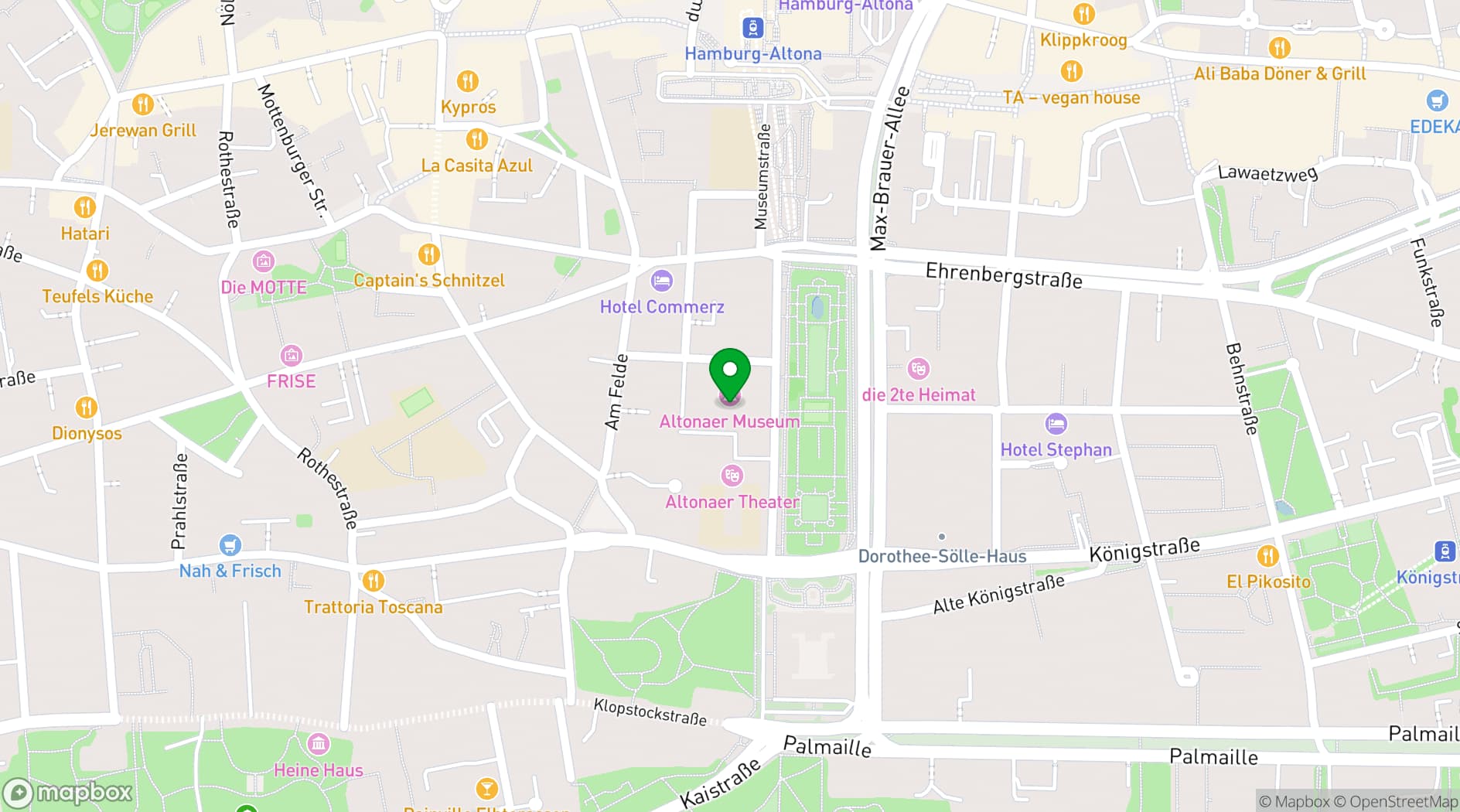 Map showing Altonaer Museum
