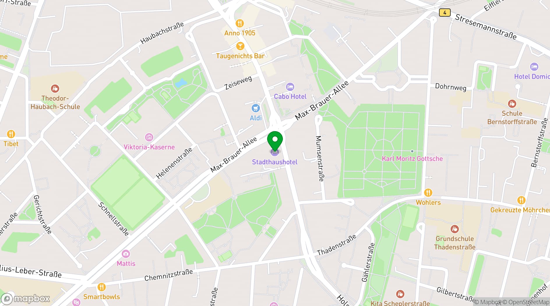 Map showing Stadthaushotel Hamburg