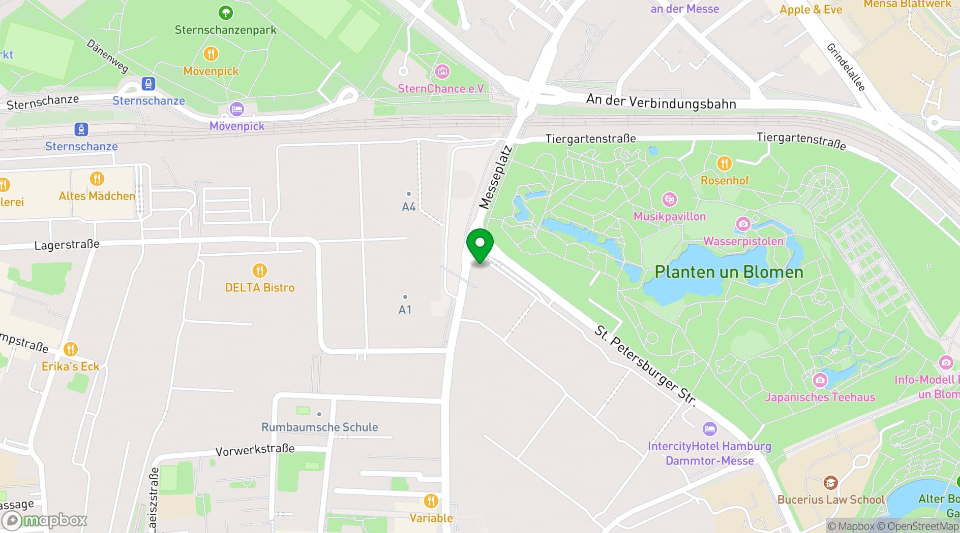Map showing Hamburg Messe und Congress