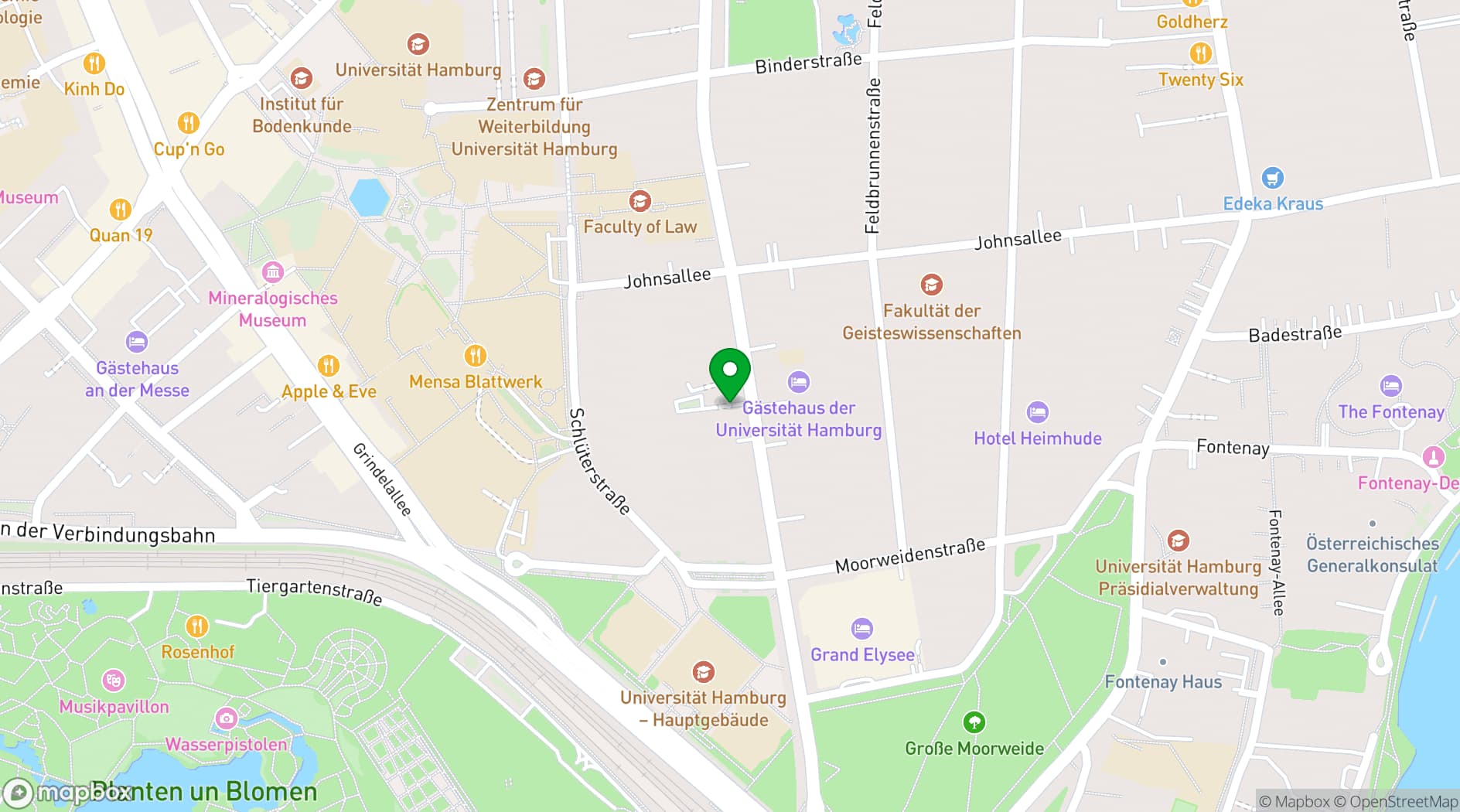 Map showing Curio-Haus