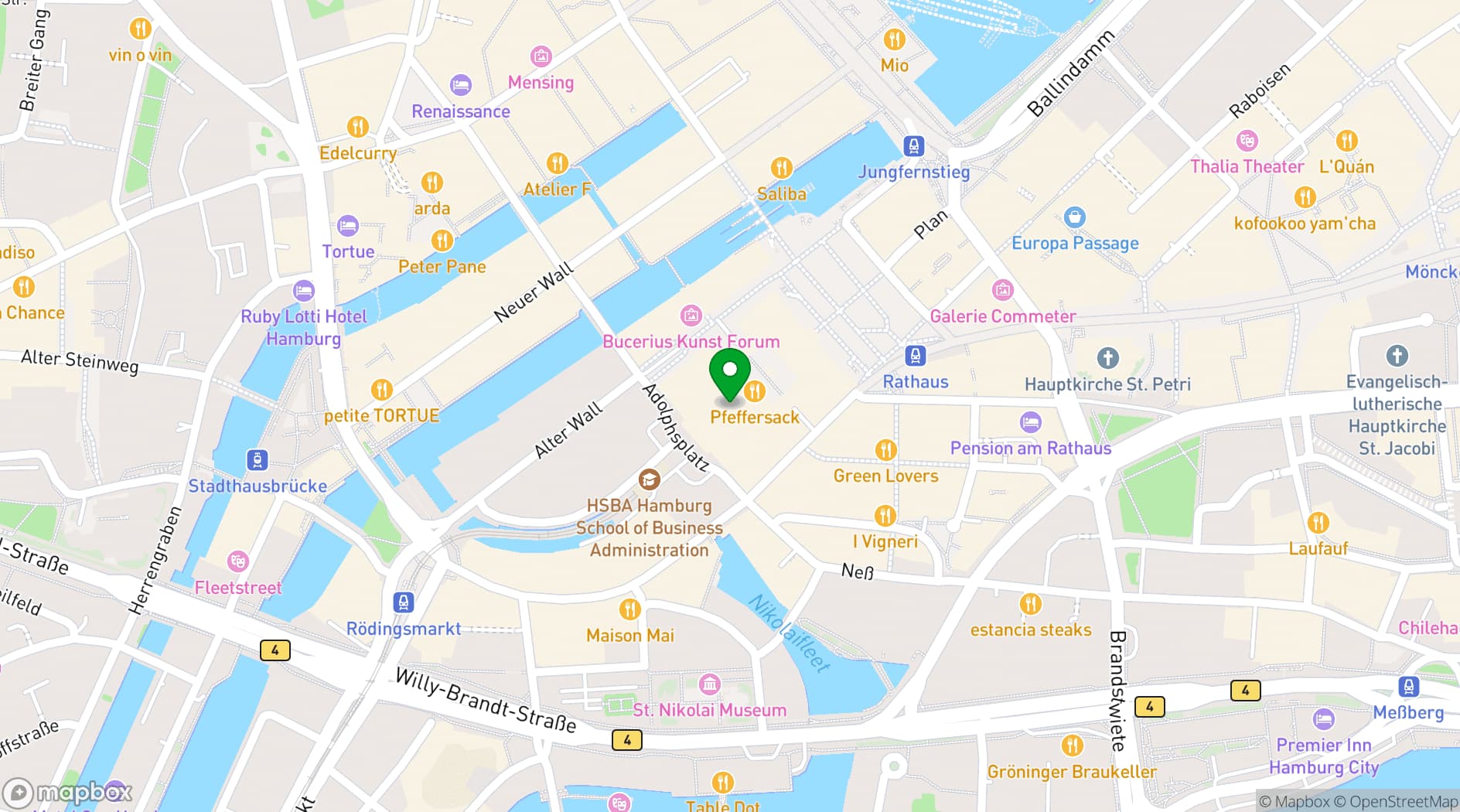 Map showing Hamburg Chamber of Commerce