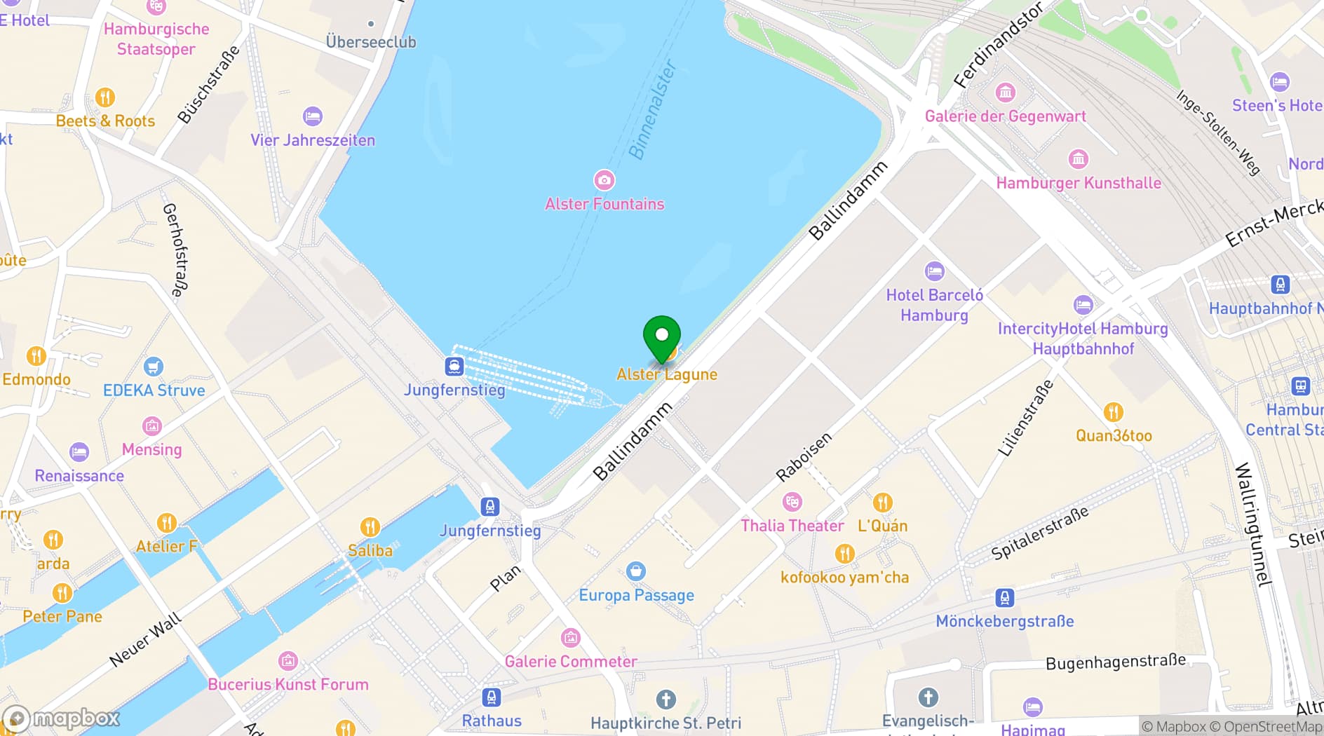 Map showing Alsterlagune