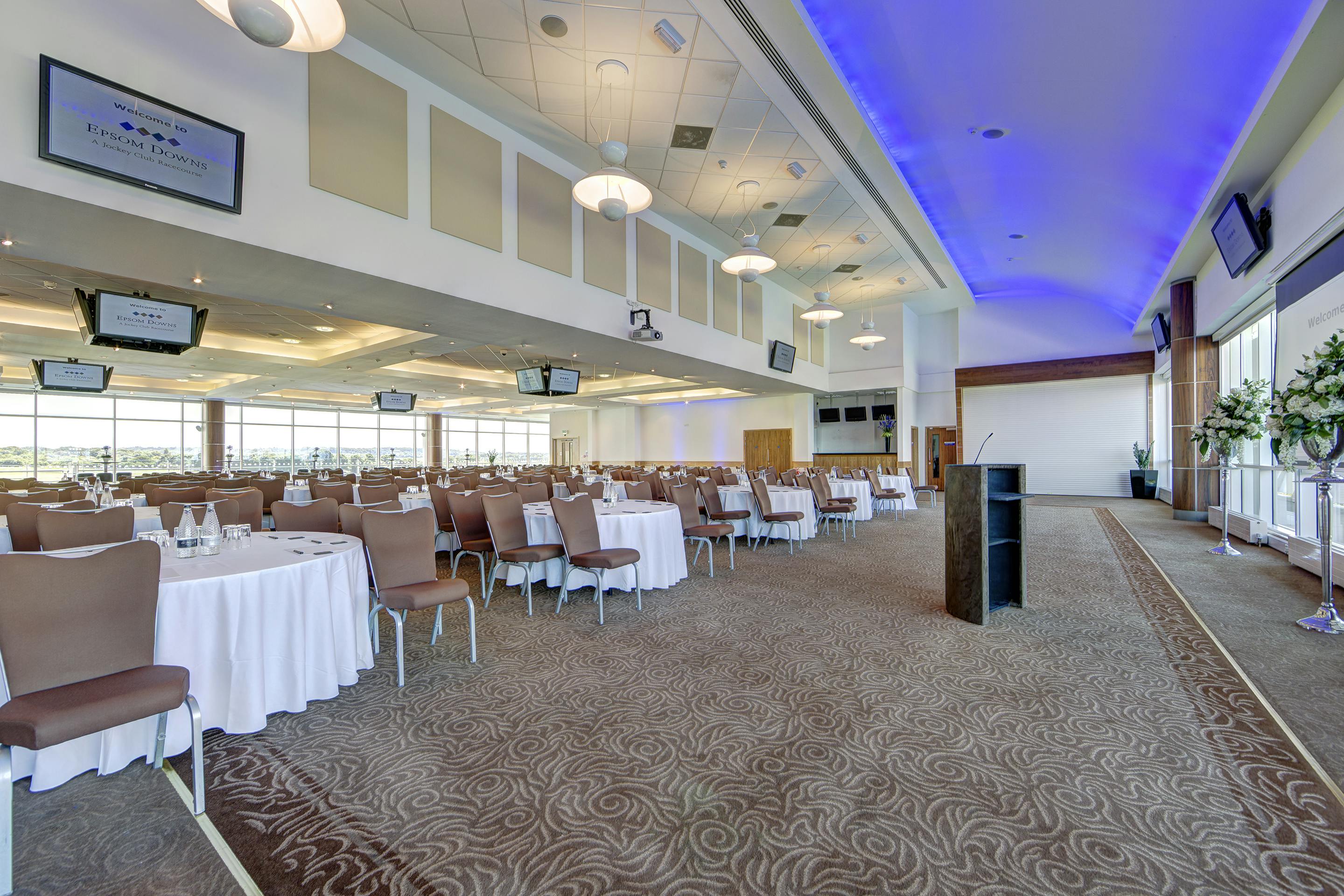 Elegant Diomed Suite at Epsom Downs, perfect for corporate meetings and social events.