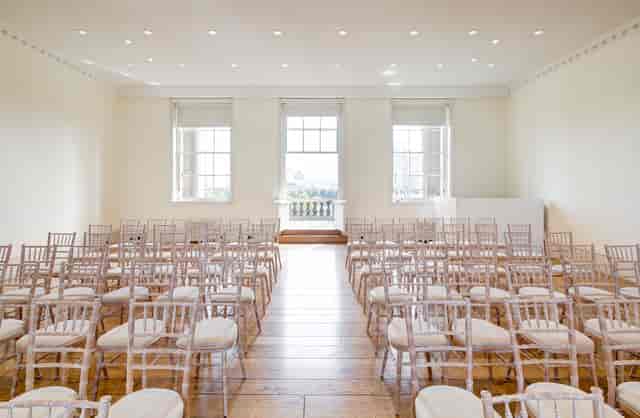 Elegant Portico Rooms at Somerset House, ideal for seminars and weddings.