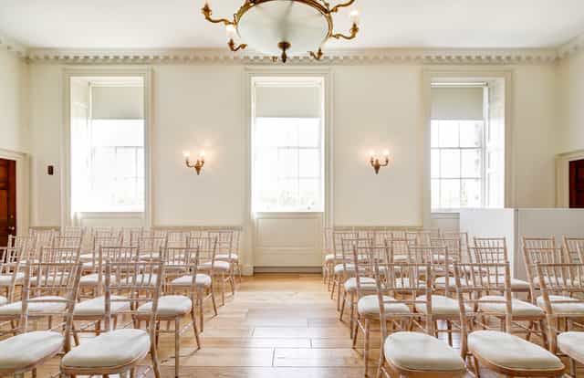 Navy Board Rooms at Somerset House, elegant chiavari chairs for meetings and ceremonies.