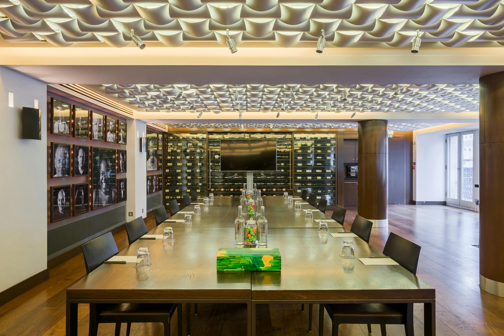 Modern meeting room at Andaz London, featuring a long table for corporate events.