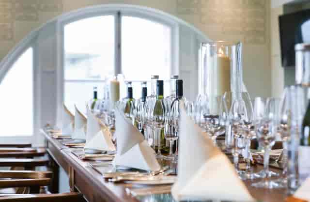 Players' Dressing Rooms at Lord's Cricket Ground, elegant dining setup for corporate events.