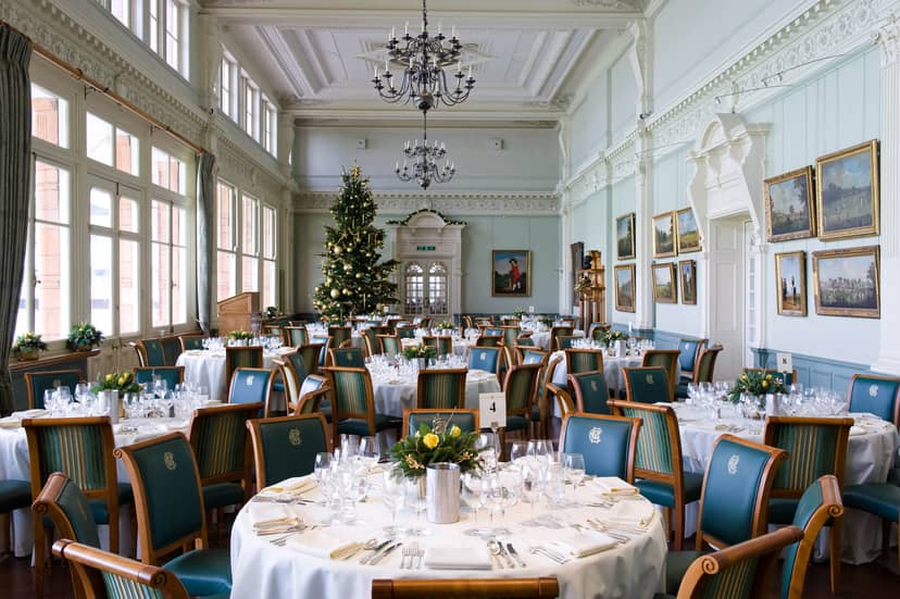 Long Room at Lord's Cricket Ground, elegant dining for formal events and galas.