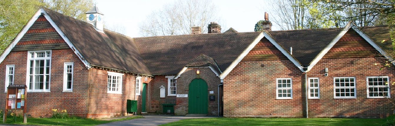 Main Hall at Curdridge Reading Room, rustic venue for workshops and gatherings.