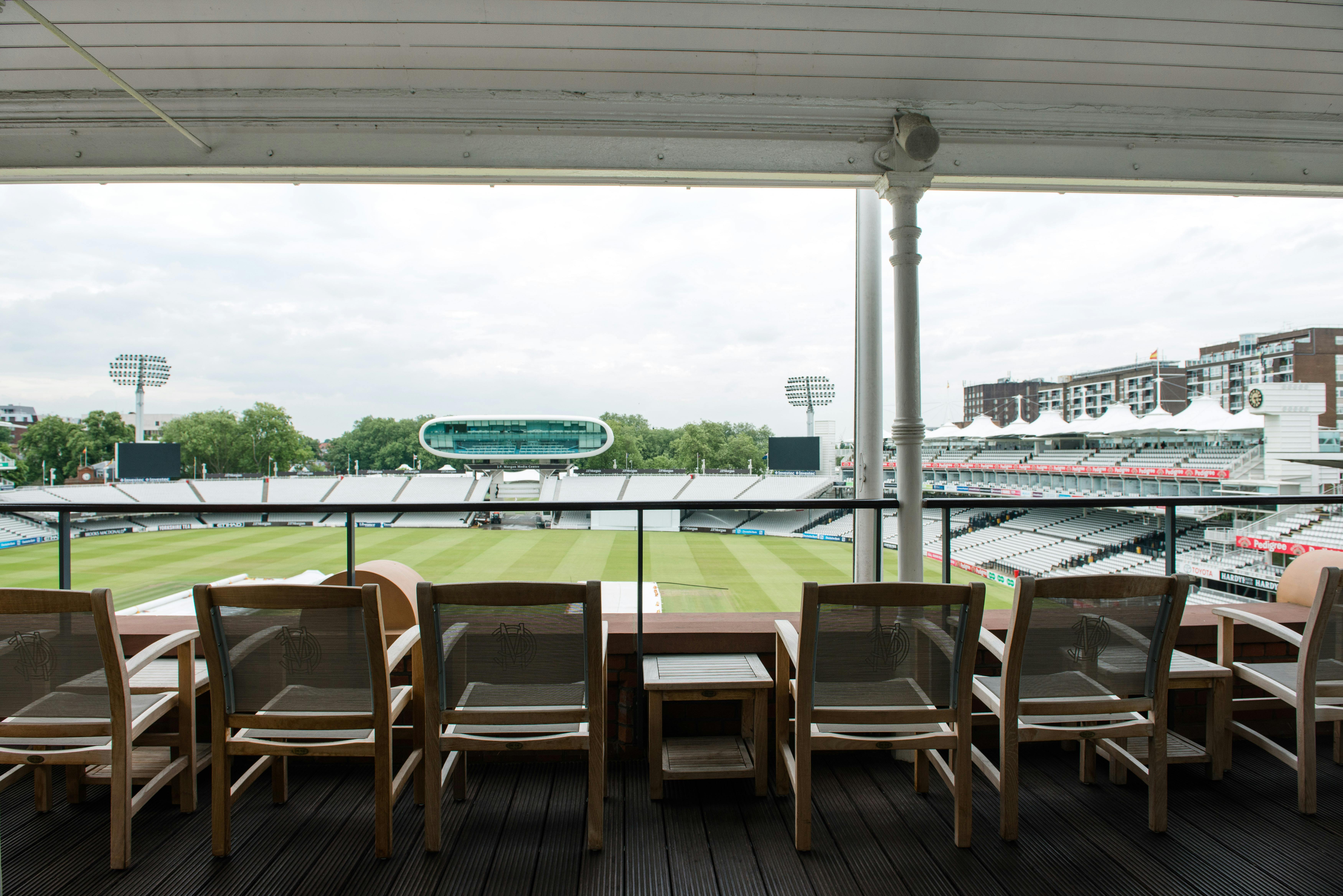 Pavilion Roof Terrace at Lord's Cricket Ground, ideal for corporate events and gatherings.