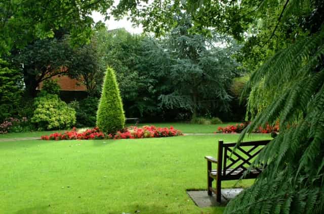 Barton Suite garden at Barton Grange Hotel, perfect for weddings and outdoor events.