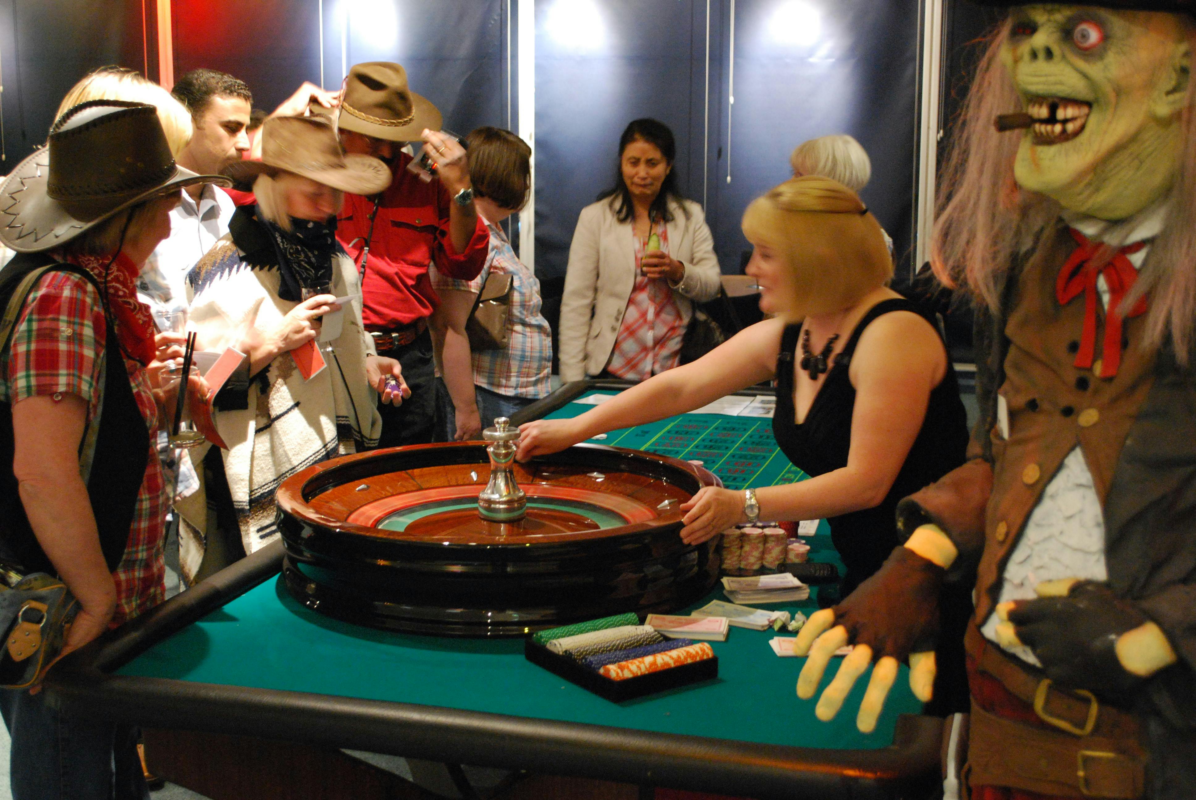 Caspian/Andaman casino event with guests at roulette table, ideal for corporate entertainment.